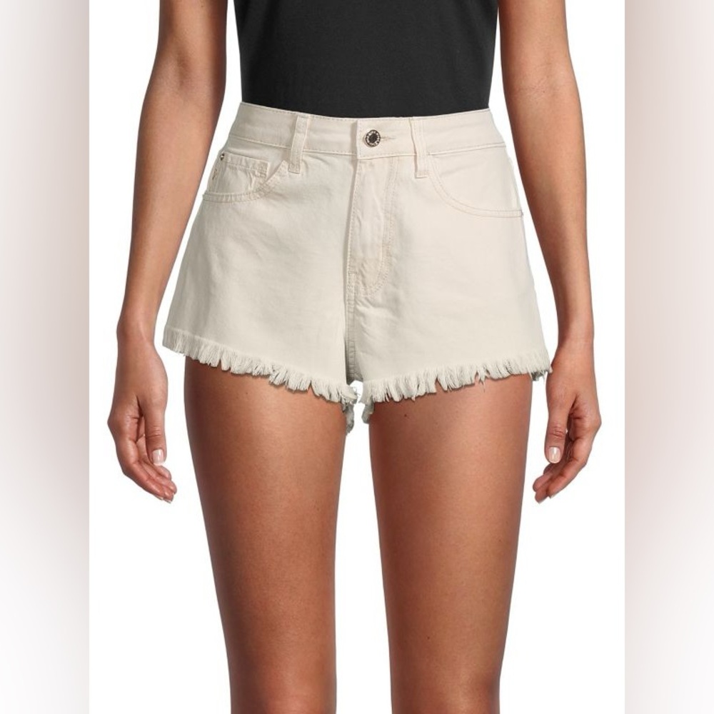 NWT WEWOREWHAT low-rise frayed denim shorts